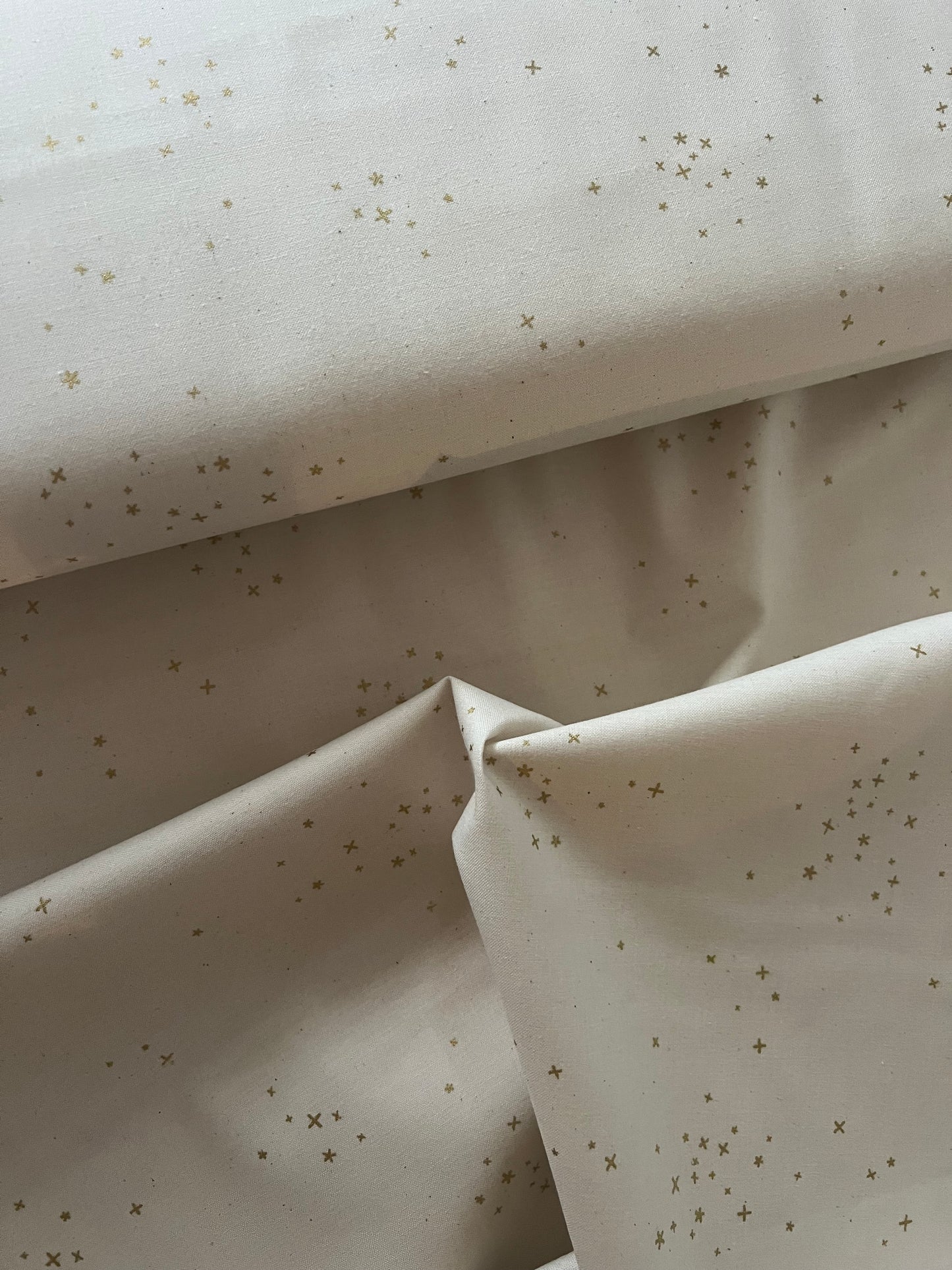 Freckles in Unbleached Metallic Cotton