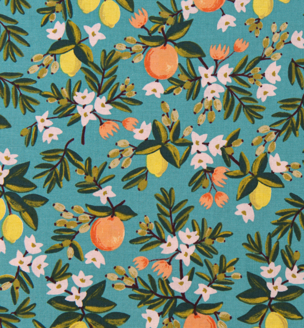 Citrus Floral in Teal