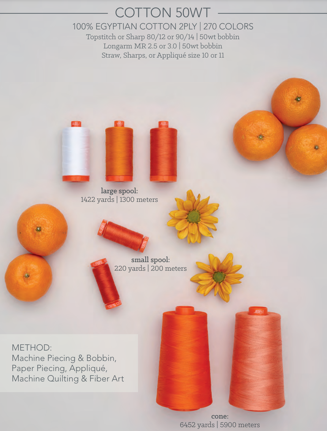 50wt 2ply Cotton Mako Thread - Muslin MK50 2311