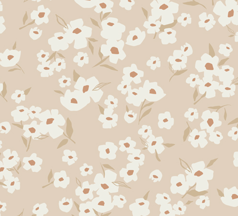 Wideback 108" Spring Daisies in Ecru