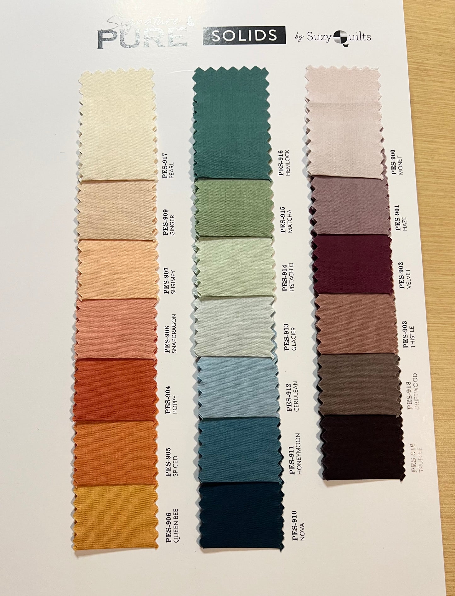 Pure Solids Color Card
