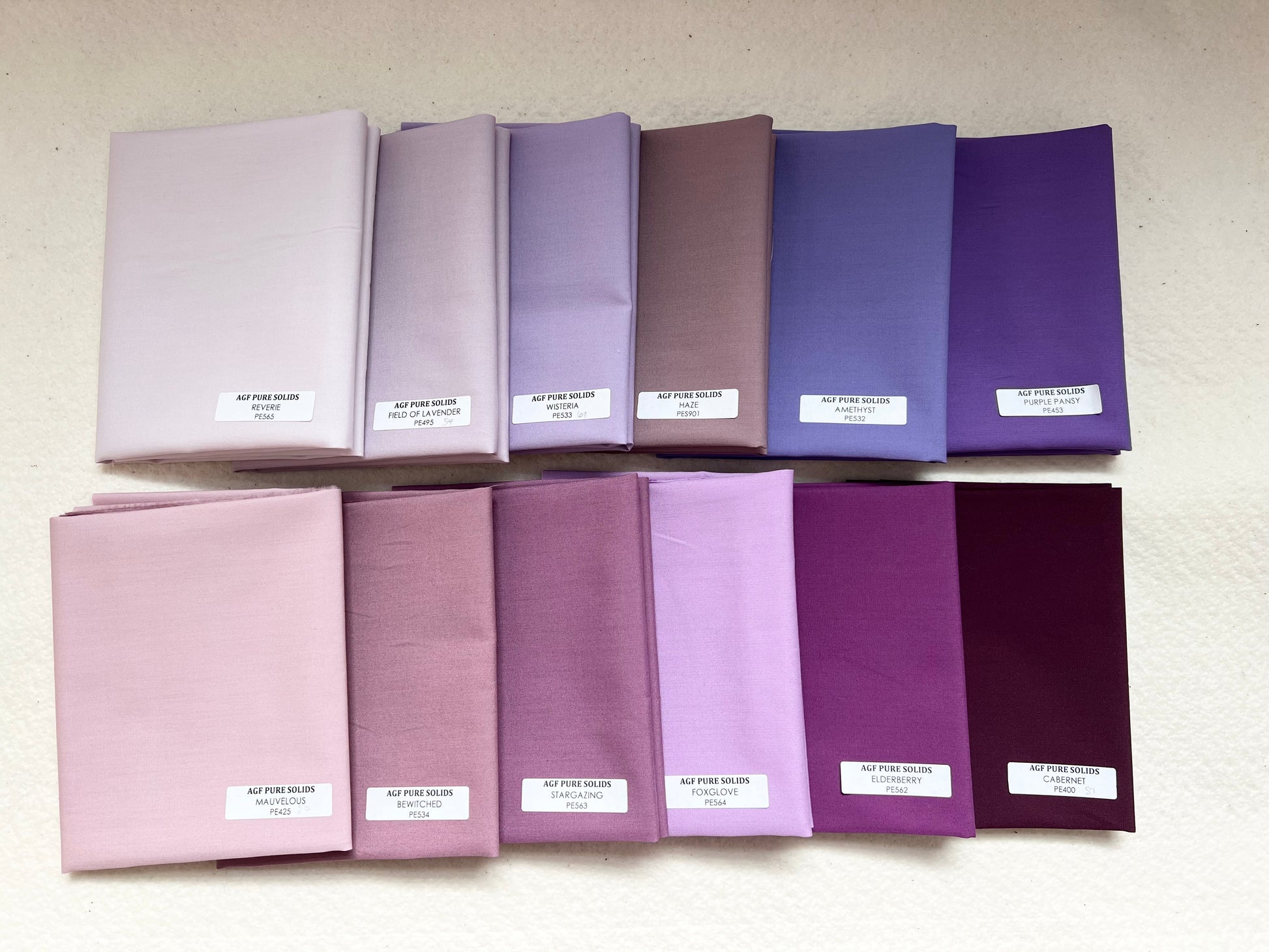 bundle of 12 purple quilting fabrics