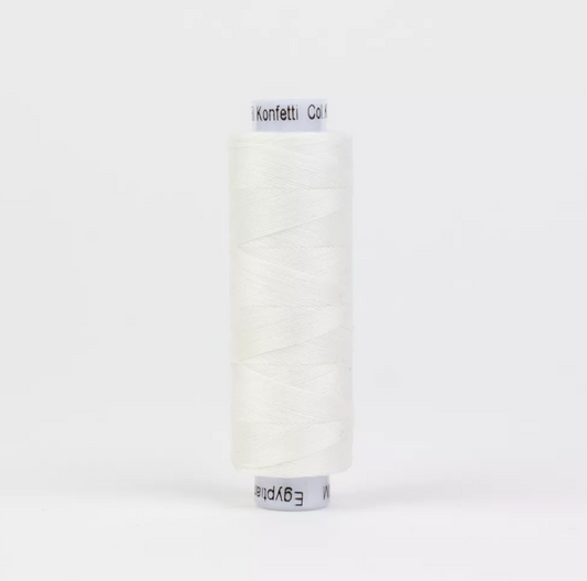 Konfetti Soft White 50 wt Egyptian Cotton Thread KT101