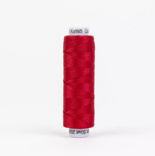 Konfetti Christmas Red 50 wt Egyptian Cotton Thread KT302