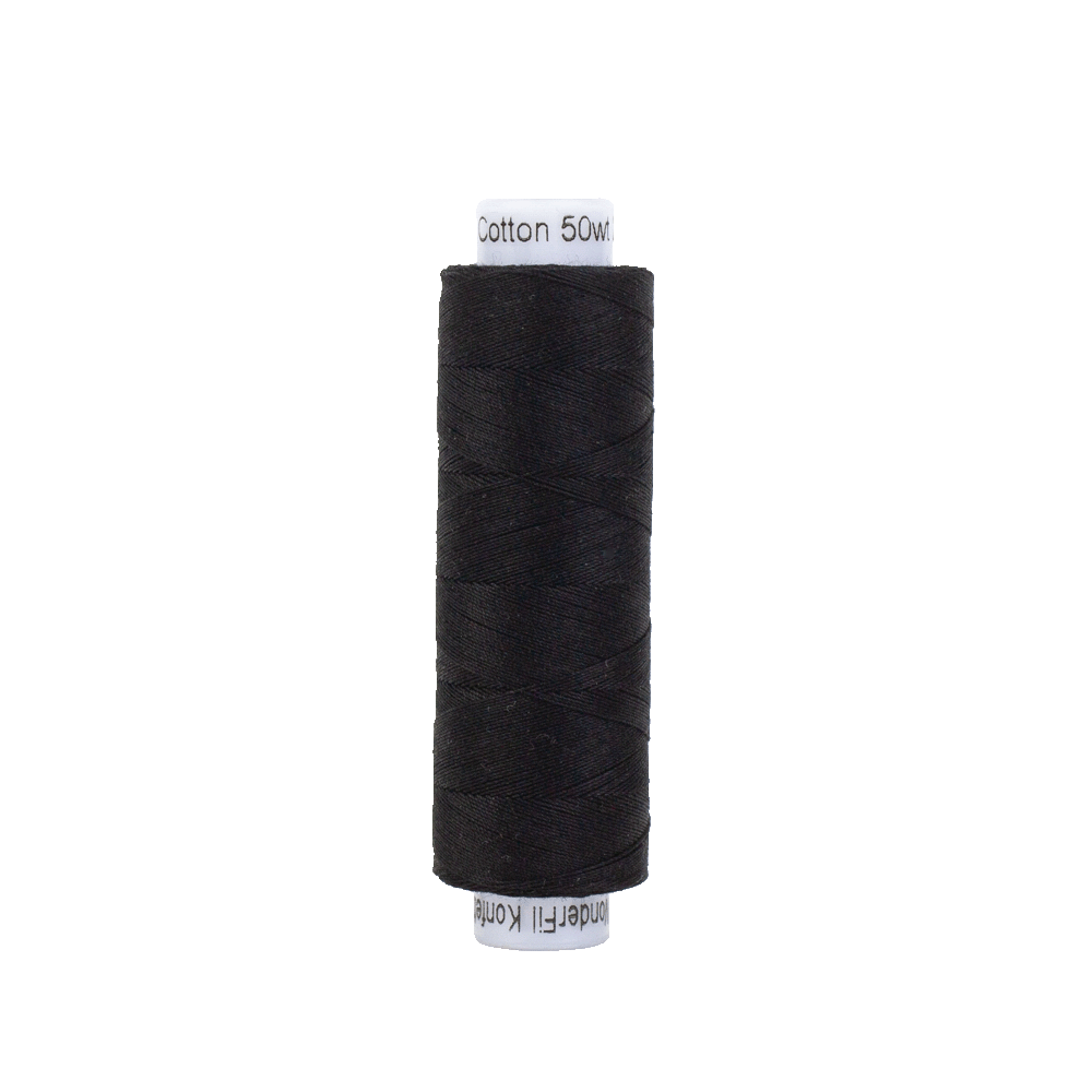 Konfetti Black 50 wt Egyptian Cotton Thread KT200