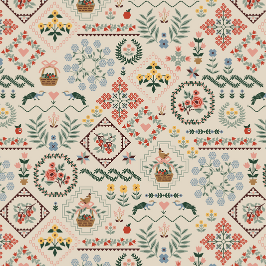 Heratage Sampler in Linen Color (100% Cotton)