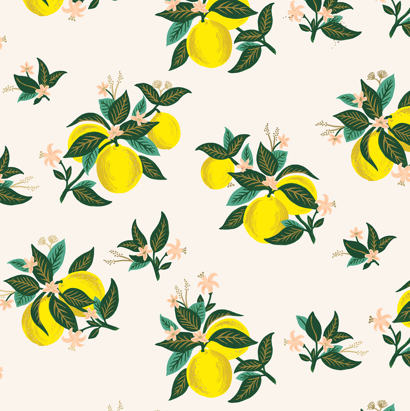 Citrus Blossoms in Lemon Metallic