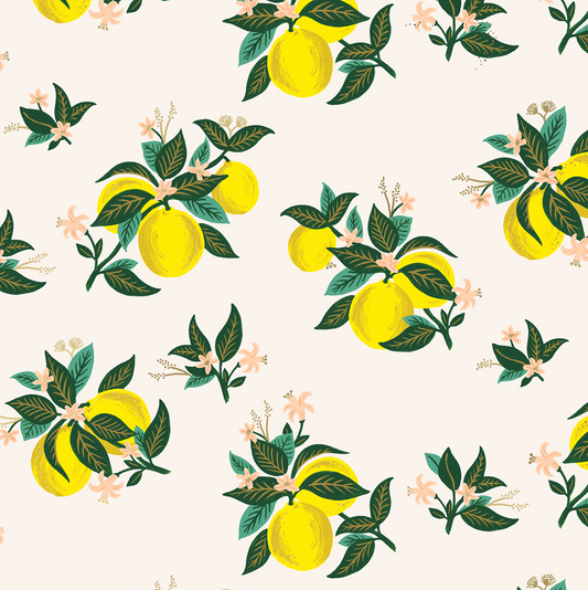 Citrus Blossoms in Lemon Metallic