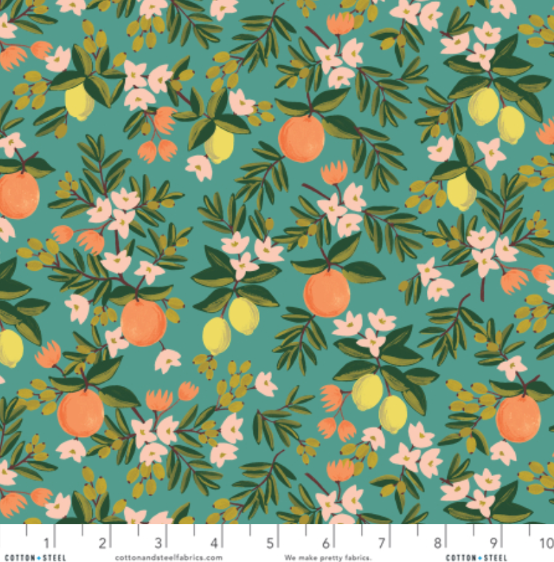 Citrus Floral in Teal