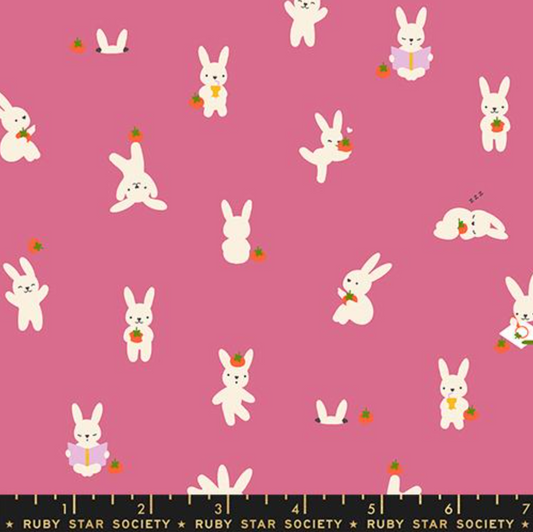 Persimmon Bunnies in Hibiscus