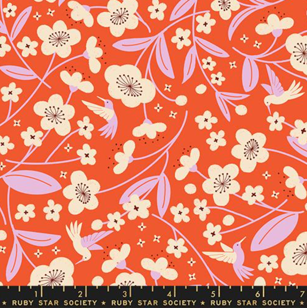 Persimmon Blossoms in Warm Red