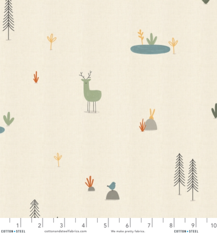 Forest Cuties in Straw Unbleached Cotton