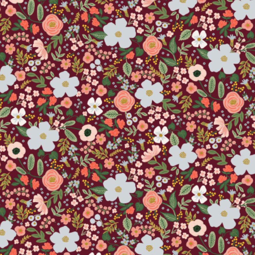 Wild Rose in Burgundy Metallic