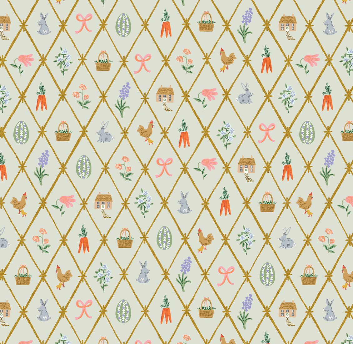 Easter Lattice in Mint Metallic