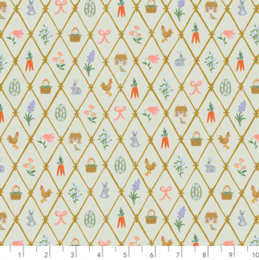 Easter Lattice in Mint Metallic