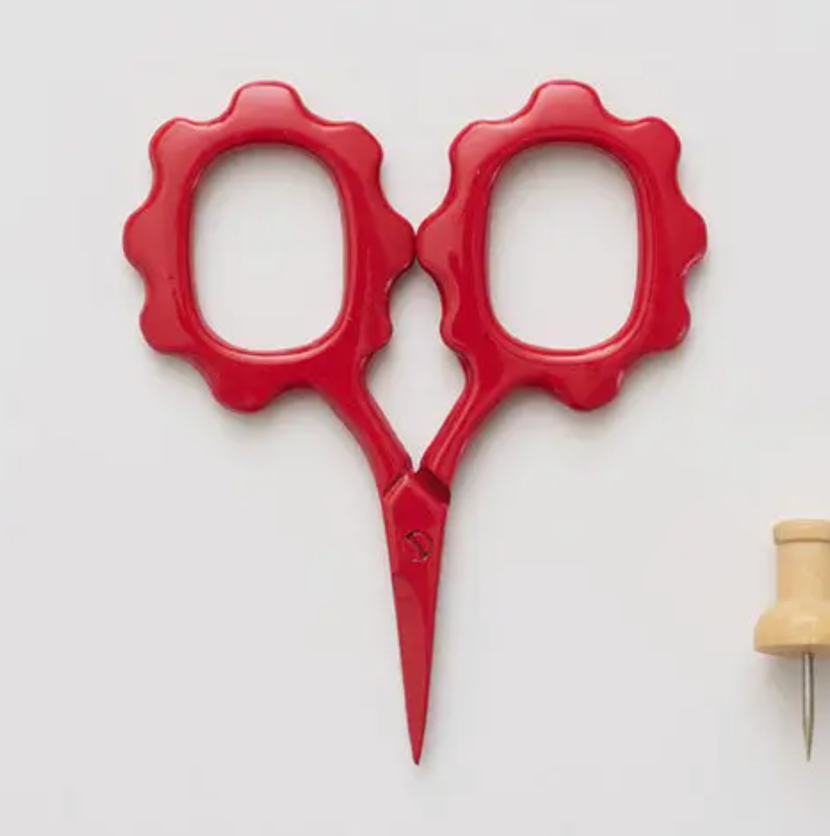 Red Scallop Handle Scissors