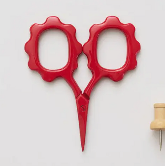 Red Scallop Handle Scissors