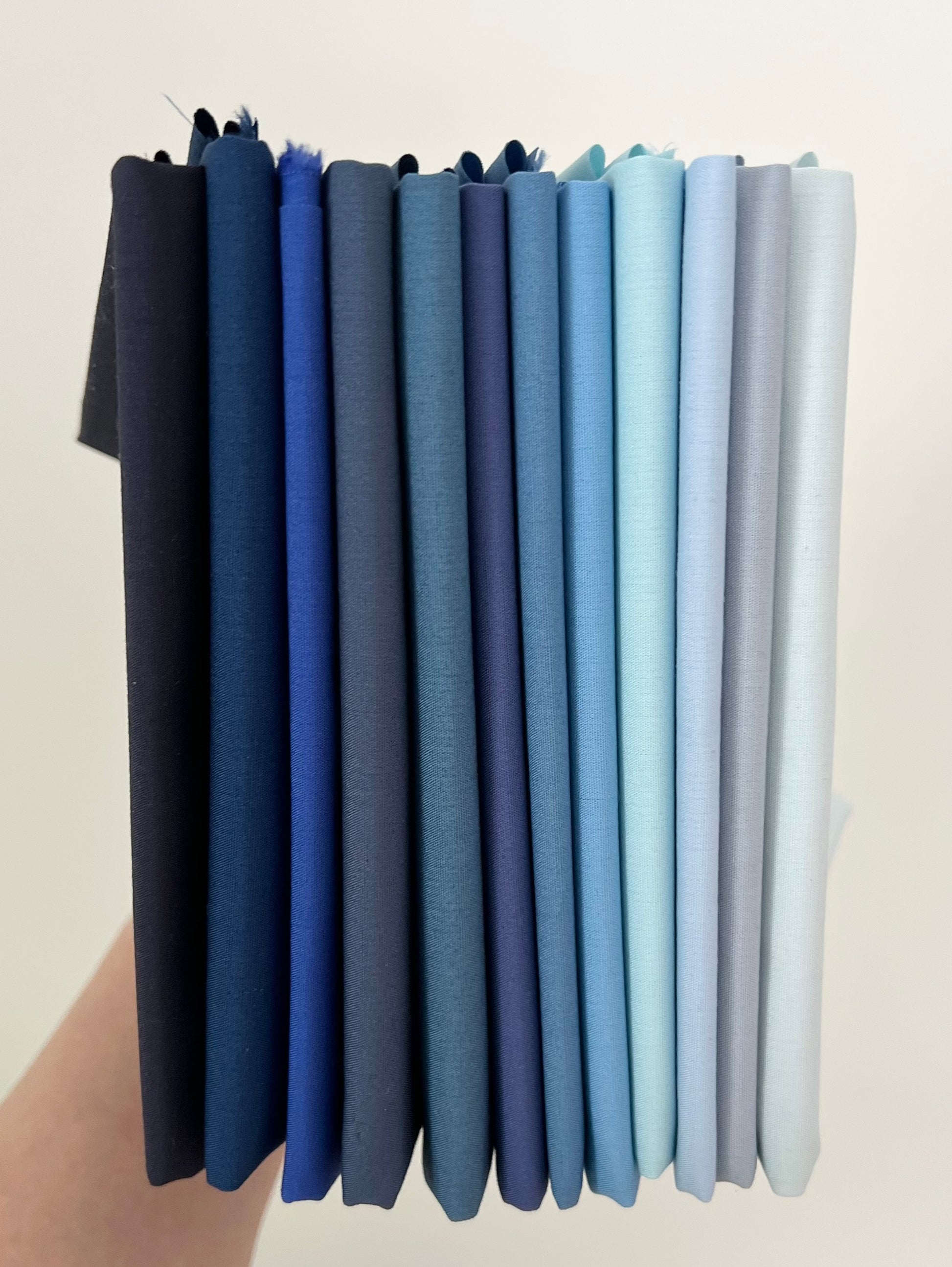 Blue quilt solid fabric bundle