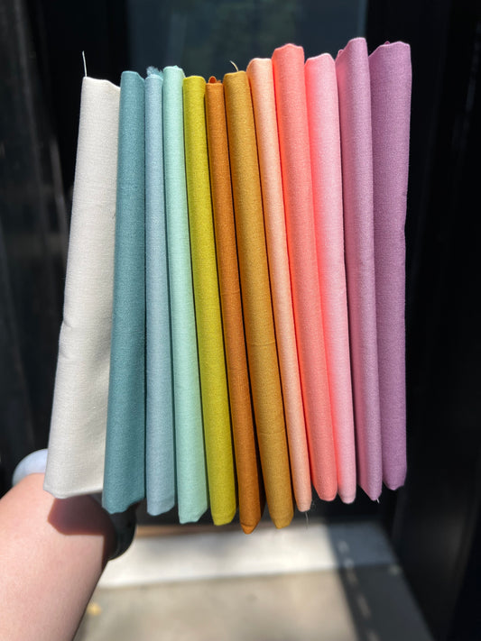 geo bloom solid fabric bundle