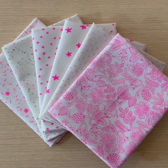 Neon pink 6 piece fabric bundle